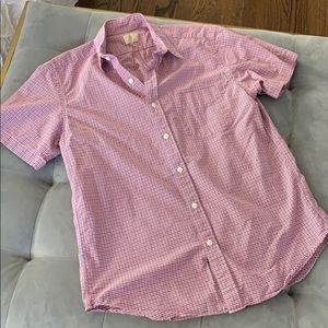 J Crew Classic Checkered Plaid Cotton Button M